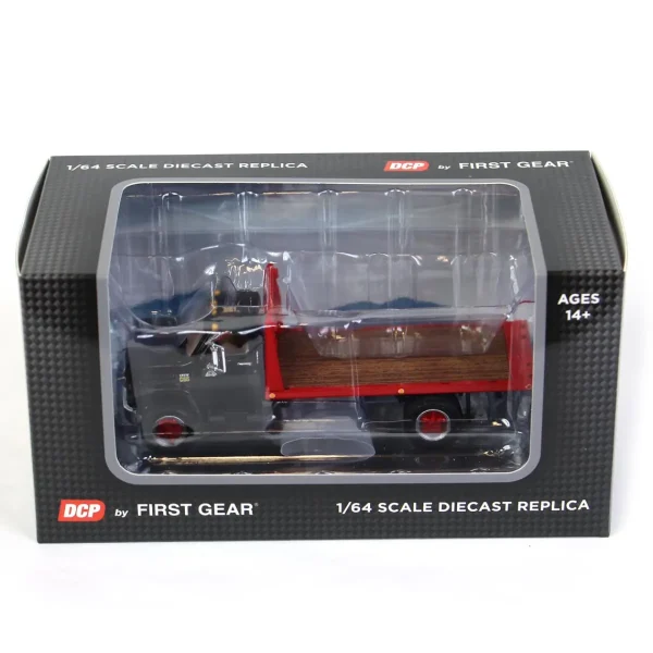 Manufacturer_DCP by First Gear Lowboys & Flatbeds<1/64 Black Chevy C65 Single Axle Truck with Red Flatbed, DCP by First Gear
