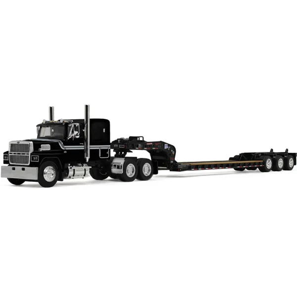Manufacturer_DCP by First Gear Lowboys & Flatbeds<1/64 Black Ford LTL 9000 with Fontaine Magnitude Tri-axle Lowboy Trailer, DCP by First Gear