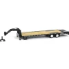 Manufacturer_Greenlight Collectibles Lowboys & Flatbeds<1/64 Black Gooseneck Trailer with Red & White Conspicuity Stripes