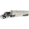 Manufacturer_DCP by First Gear Agricultural Trucks<1/64 Black, Gray & Red Peterbilt 389 w/ Tri-axle Wilson Livestock Trailer, DCP by First Gear