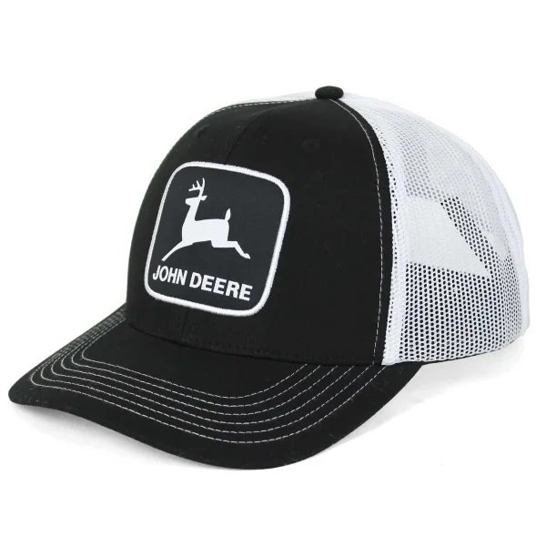 Outback Toys John Deere<Black John Deere Logo Hat with White Stitching & White Mesh Back
