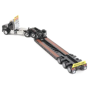 Manufacturer_Diecast Masters Lowboys & Flatbeds<1/50 Black Kenworth T880 SBFA with Black Trail King TK120 HDG Lowboy Trailer