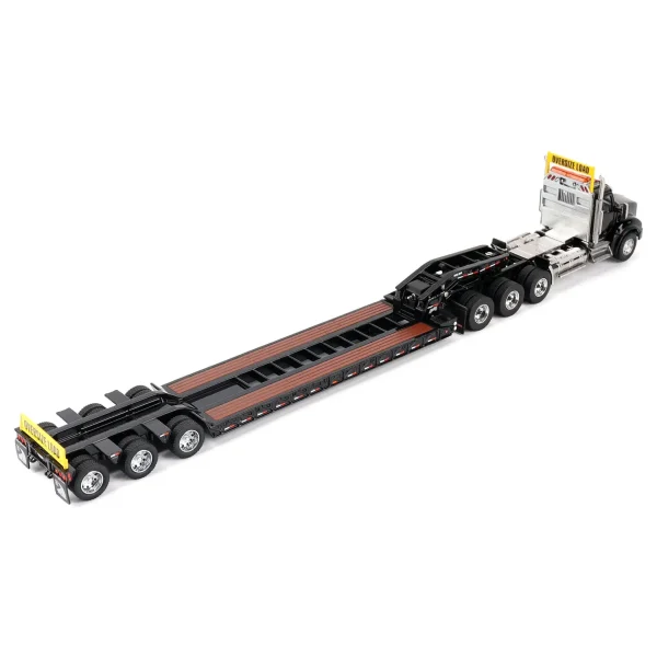 Manufacturer_Diecast Masters Lowboys & Flatbeds<1/50 Black Kenworth T880 SBFA with Black Trail King TK120 HDG Lowboy Trailer
