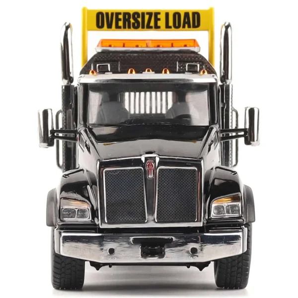 Manufacturer_Diecast Masters Lowboys & Flatbeds<1/50 Black Kenworth T880 SBFA with Black Trail King TK120 HDG Lowboy Trailer