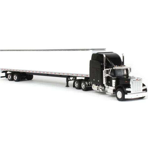 Manufacturer_SpecCast Box Trucks & Trailers<1/64 Black Peterbilt 379 Sleeper & 53ft Trailer with Single Rear Door