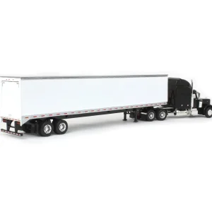 Manufacturer_SpecCast Box Trucks & Trailers<1/64 Black Peterbilt 379 Sleeper & 53ft Trailer with Single Rear Door