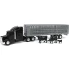 Manufacturer_ERTL Agricultural Trucks<1/64 Black Semi Truck with Cattle Trailer and Cattle by ERTL