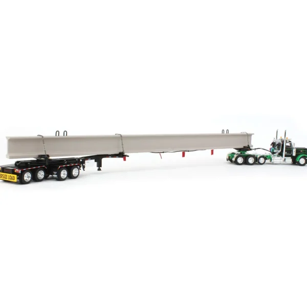 Manufacturer_DCP by First Gear Lowboys & Flatbeds<1/64 Black/Green Peterbilt 389 w/ ERMC Hydra-Steer Trailer & Bridge Beam Load, DCP by First Gear