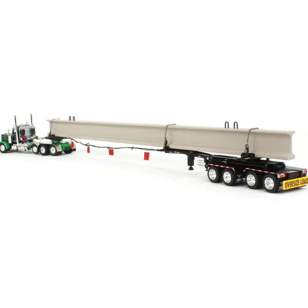 Manufacturer_DCP by First Gear Lowboys & Flatbeds<1/64 Black/Green Peterbilt 389 w/ ERMC Hydra-Steer Trailer & Bridge Beam Load, DCP by First Gear