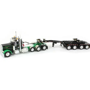 Manufacturer_DCP by First Gear Lowboys & Flatbeds<1/64 Black/Green Peterbilt 389 w/ ERMC Hydra-Steer Trailer & Bridge Beam Load, DCP by First Gear