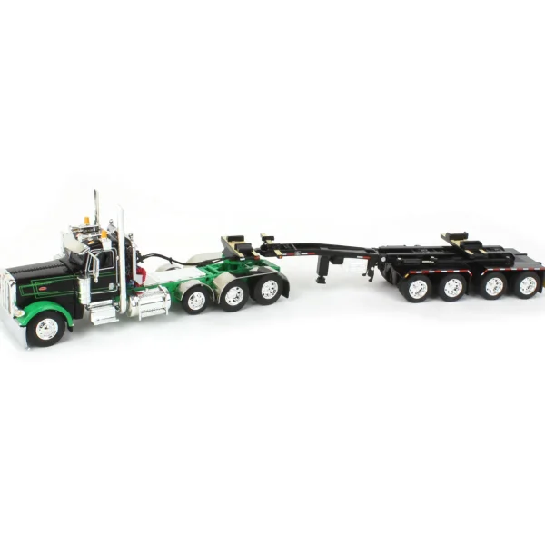 Manufacturer_DCP by First Gear Lowboys & Flatbeds<1/64 Black/Green Peterbilt 389 w/ ERMC Hydra-Steer Trailer & Bridge Beam Load, DCP by First Gear