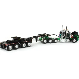 Manufacturer_DCP by First Gear Lowboys & Flatbeds<1/64 Black/Green Peterbilt 389 w/ ERMC Hydra-Steer Trailer & Bridge Beam Load, DCP by First Gear