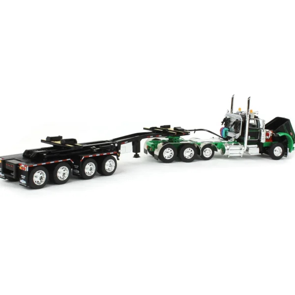 Manufacturer_DCP by First Gear Lowboys & Flatbeds<1/64 Black/Green Peterbilt 389 w/ ERMC Hydra-Steer Trailer & Bridge Beam Load, DCP by First Gear