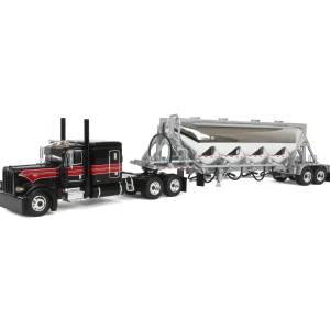 Manufacturer_DCP by First Gear Tanker Trucks<1/64 Black/Viper Red Peterbilt 389 with J&L Pneumatic Tank Trailer, DCP by First Gear