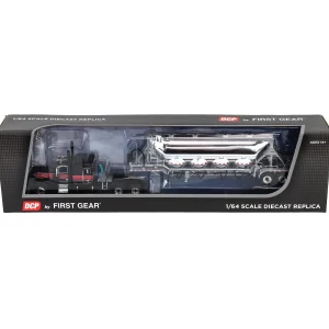 Manufacturer_DCP by First Gear Tanker Trucks<1/64 Black/Viper Red Peterbilt 389 with J&L Pneumatic Tank Trailer, DCP by First Gear
