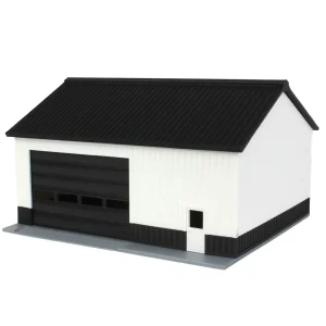 Outback Toys 3D Print & Small Accessories<1/64 Black/White 40ft x 30ft "Papa's Shop" Farm Shed, 3D Printed
