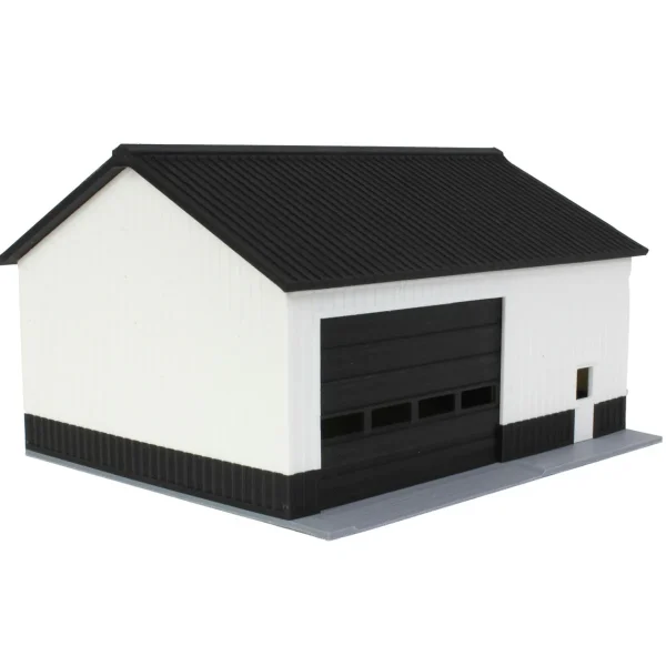 Outback Toys 3D Print & Small Accessories<1/64 Black/White 40ft x 30ft "Papa's Shop" Farm Shed, 3D Printed