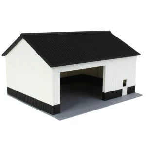 Outback Toys 3D Print & Small Accessories<1/64 Black/White 40ft x 30ft "Papa's Shop" Farm Shed, 3D Printed