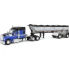 Manufacturer_DCP by First Gear Dump Trucks<1/64 Blue & Black Kenworth W990 with Chrome MAC End Dump Trailer, DCP by First Gear