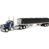 Manufacturer_DCP by First Gear Agricultural Trucks<1/64 Blue & Black Peterbilt 379 Day Cab with Black Wilson Pacesetter Grain Trailer, DCP by First Gear