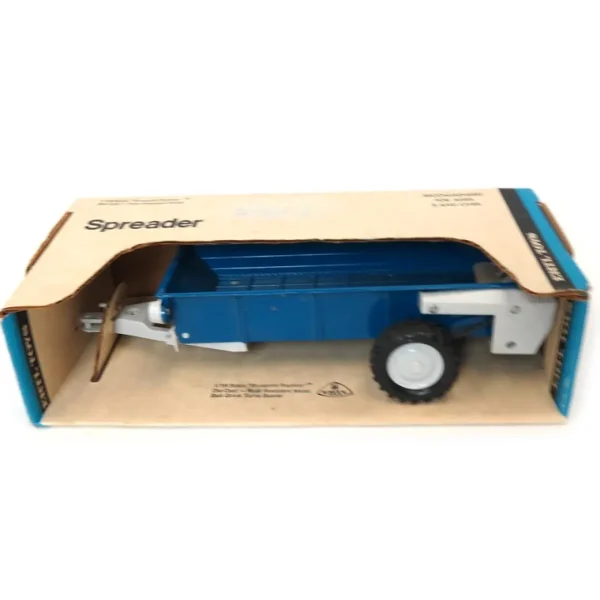 Manufacturer_ERTL Implements<1/16 Blue & Grey Single Axle Box Spreader Blueprint Replica by ERTL