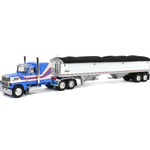 Manufacturer_DCP by First Gear Agricultural Trucks<1/64 Blue & White Ford LTL 9000 with Wilson Grain Trailer, DCP by First Gear