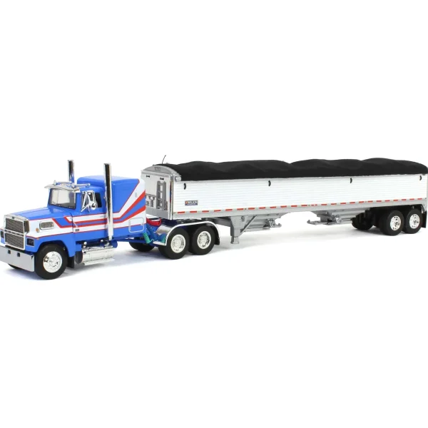 Manufacturer_DCP by First Gear Agricultural Trucks<1/64 Blue & White Ford LTL 9000 with Wilson Grain Trailer, DCP by First Gear