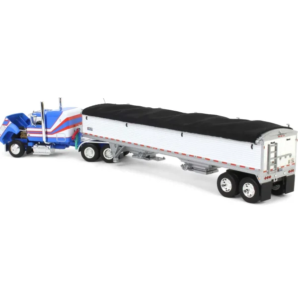 Manufacturer_DCP by First Gear Agricultural Trucks<1/64 Blue & White Ford LTL 9000 with Wilson Grain Trailer, DCP by First Gear