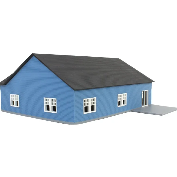 Outback Toys 3D Print & Small Accessories<1/64 Blue & White “The Ranch” Farm House w/ Opening Garage & Back Deck, 3D Printed
