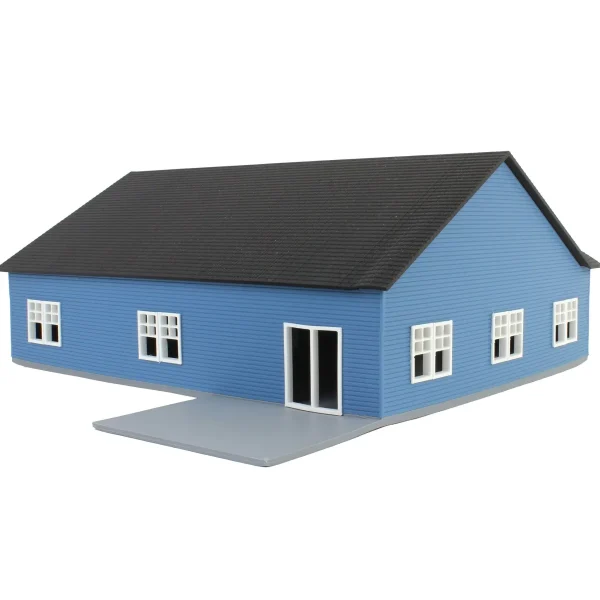 Outback Toys 3D Print & Small Accessories<1/64 Blue & White “The Ranch” Farm House w/ Opening Garage & Back Deck, 3D Printed