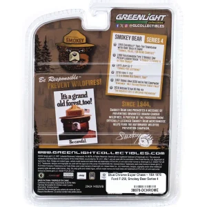 Manufacturer_Greenlight Collectibles Cars & Suvs | Pickup Trucks<Blue Chrome Super Chase ~ 1/64 1976 Ford F-250, Smokey Bear Series 4