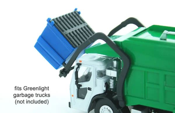 Outback Toys 3D Print & Small Accessories<1/64 Blue Dumpster with Removable black Lid, 3D Printed Plastic