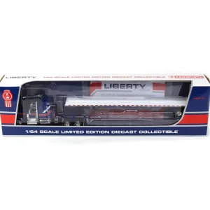 Manufacturer_DCP by First Gear Lowboys & Flatbeds<1/64 Blue Kenworth W900A Aerodyne Sleeper w/ 53ft Wilson Roadbrute Trailer, Liberty Series, DCP by First Gear