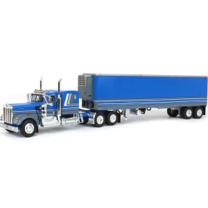 Manufacturer_DCP by First Gear Box Trucks & Trailers<1/64 Blue Kenworth W900A w/ 40ft Vintage Reefer Trailer, DCP by First Gear