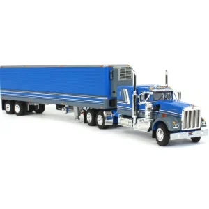 Manufacturer_DCP by First Gear Box Trucks & Trailers<1/64 Blue Kenworth W900A w/ 40ft Vintage Reefer Trailer, DCP by First Gear