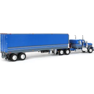 Manufacturer_DCP by First Gear Box Trucks & Trailers<1/64 Blue Kenworth W900A w/ 40ft Vintage Reefer Trailer, DCP by First Gear