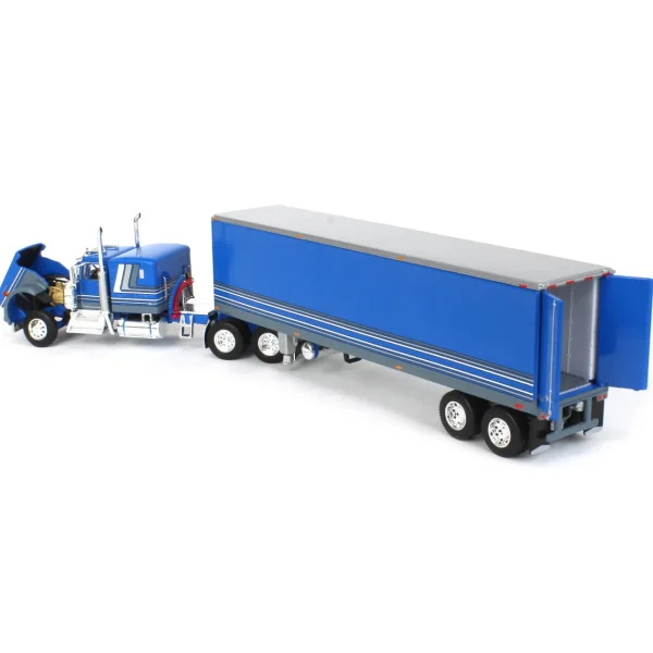 Manufacturer_DCP by First Gear Box Trucks & Trailers<1/64 Blue Kenworth W900A w/ 40ft Vintage Reefer Trailer, DCP by First Gear