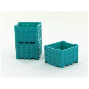 Outback Toys 3D Print & Small Accessories<1/64 blue/green Plastic Bin Pallet (3), 3D Printed