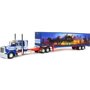 Manufacturer_DCP by First Gear Tanker Trucks<1/64 Blue/Red Peterbilt 389 with Tandem Axle Muraled Kentucky Van Trailer, DCP by First Gear