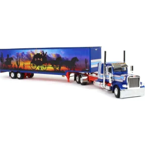 Manufacturer_DCP by First Gear Tanker Trucks<1/64 Blue/Red Peterbilt 389 with Tandem Axle Muraled Kentucky Van Trailer, DCP by First Gear