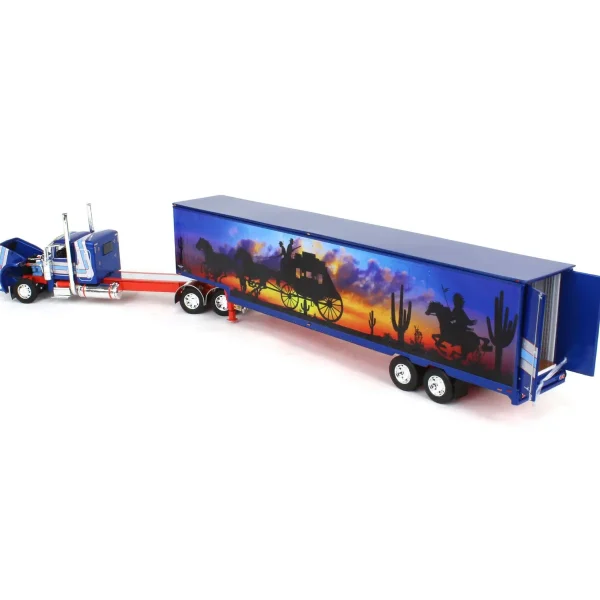 Manufacturer_DCP by First Gear Tanker Trucks<1/64 Blue/Red Peterbilt 389 with Tandem Axle Muraled Kentucky Van Trailer, DCP by First Gear