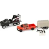 Manufacturer_ERTL Loaders | Pickup Trucks<1/64 Bobcat 5 Piece Construction Set with Rollback, Livestock Trailer, Cow & More!