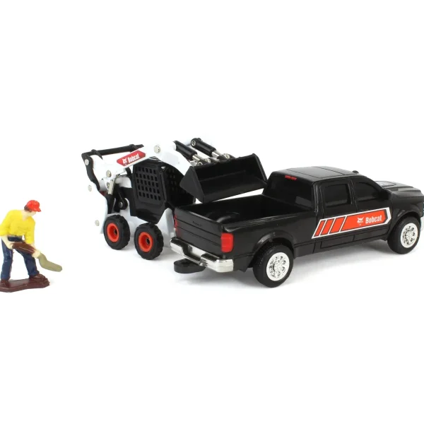 Manufacturer_ERTL Loaders | Dump Trucks<1/64 Bobcat 5 Piece Construction Set with Dump Truck, Gooseneck Trailer, Man & More!