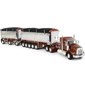 Manufacturer_DCP by First Gear Dump Trucks<1/64 Bronze/Chrome Kenworth T800 w/ Chrome East Genesis II End Dump Trailers, DCP by First Gear