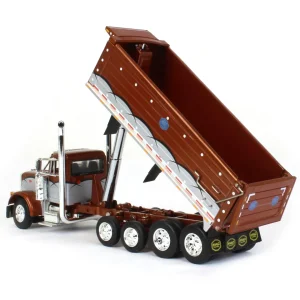 Manufacturer_DCP by First Gear Dump Trucks<1/64 Brown & Silver Peterbilt 379 w/ Quad-Axle MAC Dump Body, DCP by First Gear