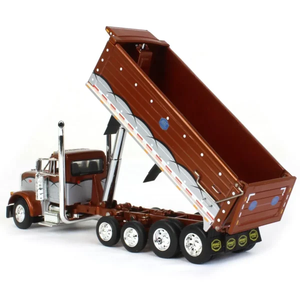 Manufacturer_DCP by First Gear Dump Trucks<1/64 Brown & Silver Peterbilt 379 w/ Quad-Axle MAC Dump Body, DCP by First Gear