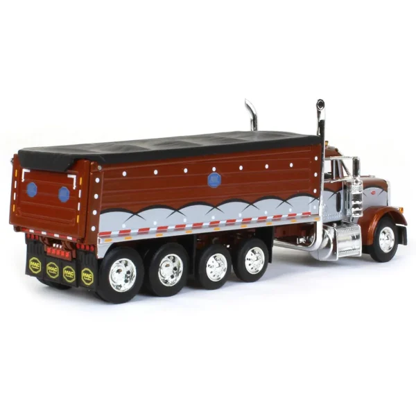 Manufacturer_DCP by First Gear Dump Trucks<1/64 Brown & Silver Peterbilt 379 w/ Quad-Axle MAC Dump Body, DCP by First Gear