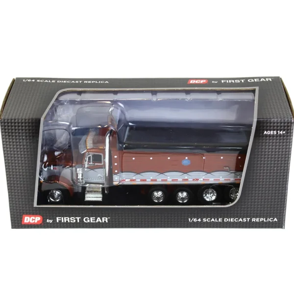 Manufacturer_DCP by First Gear Dump Trucks<1/64 Brown & Silver Peterbilt 379 w/ Quad-Axle MAC Dump Body, DCP by First Gear