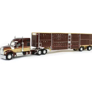 Manufacturer_DCP by First Gear Agricultural Trucks<1/64 Brown & Tan Kenworth W990 with Wilson Silverstar Livestock Trailer, DCP by First Gear