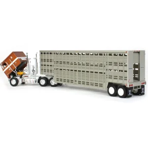 Manufacturer_DCP by First Gear Agricultural Trucks<1/64 Brown Kenworth K100 COE Flattop with 45ft Wilson Vintage Livestock Trailer, DCP by First Gear